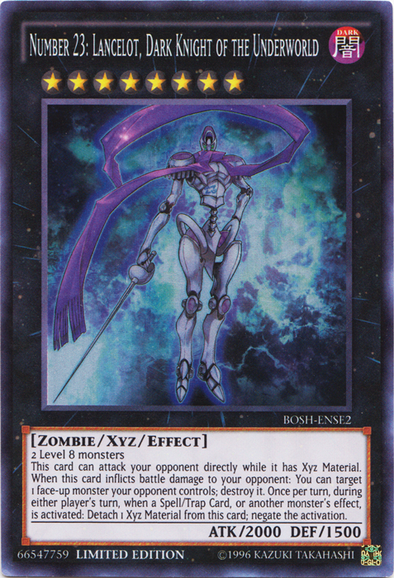 Number 23: Lancelot, Dark Knight of the Underworld - BOSH-ENSE2 - Super Rare - Limited Edition available at 401 Games Canada