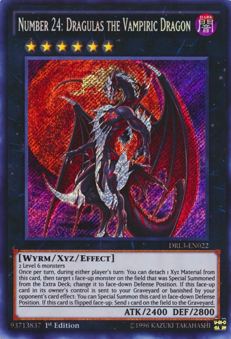 Number 24: Dragulas the Vampiric Dragon - DRL3-EN022 - Secret Rare - 1st Edition available at 401 Games Canada