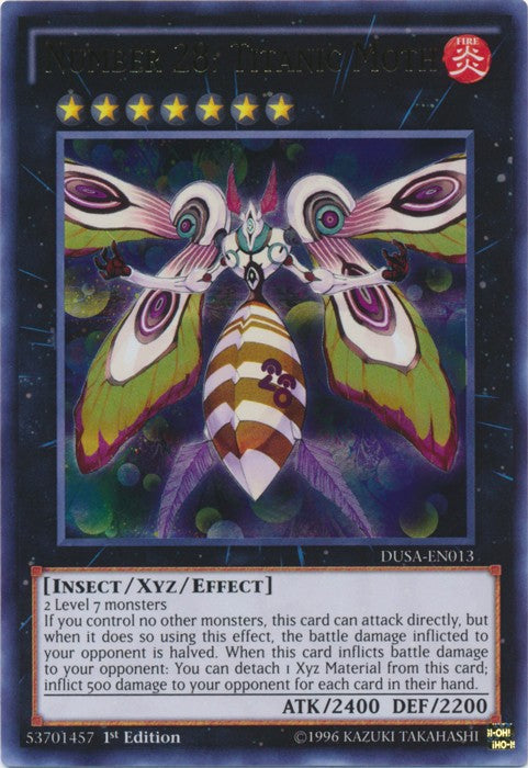 Number 28: Titanic Moth - DUSA-EN013 - Ultra Rare - 1st Edition available at 401 Games Canada