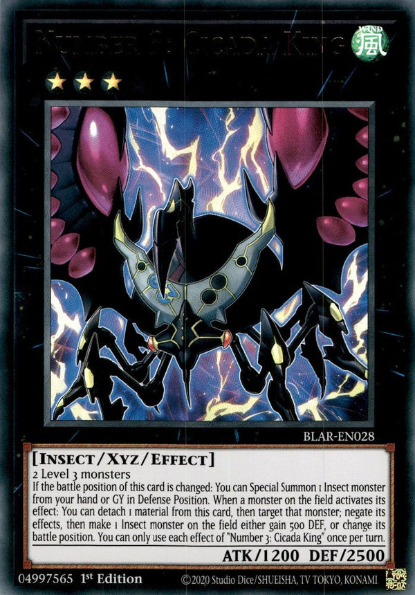 Number 3: Cicada King - BLAR-EN028 - Ultra Rare - 1st Edition available at 401 Games Canada