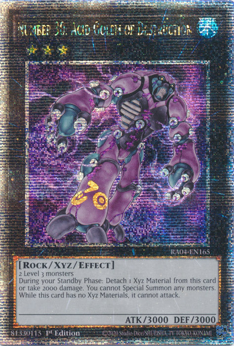 Number 30: Acid Golem of Destruction - RA04-EN165 - Quarter Century Secret Rare - 1st Edition