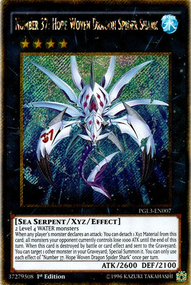 Number 37: Hope Woven Dragon Spider Shark - PGL3-EN007 - Gold Secret Rare - 1st Edition available at 401 Games Canada