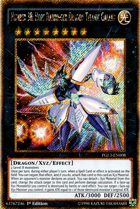 Number 38: Hope Harbinger Dragon Titanic Galaxy - PGL3-EN008 - Gold Secret Rare - 1st Edition available at 401 Games Canada