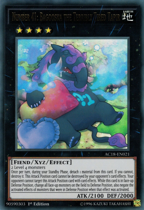 Number 41: Bagooska the Terribly Tired Tapir - AC18-EN021 - Ultra Rare - 1st Edition available at 401 Games Canada