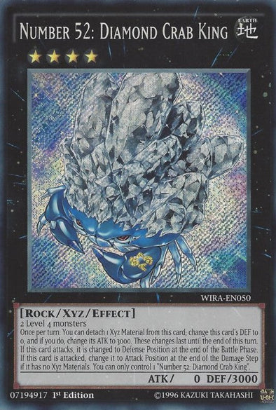 Number 52: Diamond Crab King - WIRA-EN050 - Secret Rare - 1st Edition available at 401 Games Canada