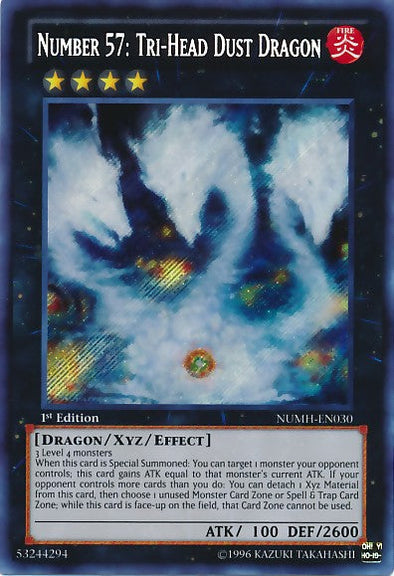 Number 57: Tri-Head Dust Dragon - NUMH-EN030 - Secret Rare - 1st Edition available at 401 Games Canada