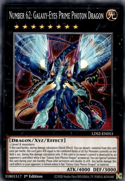 Number 62: Galaxy-Eyes Prime Photon Dragon - LDS2-EN053 - Common - 1st Edition available at 401 Games Canada