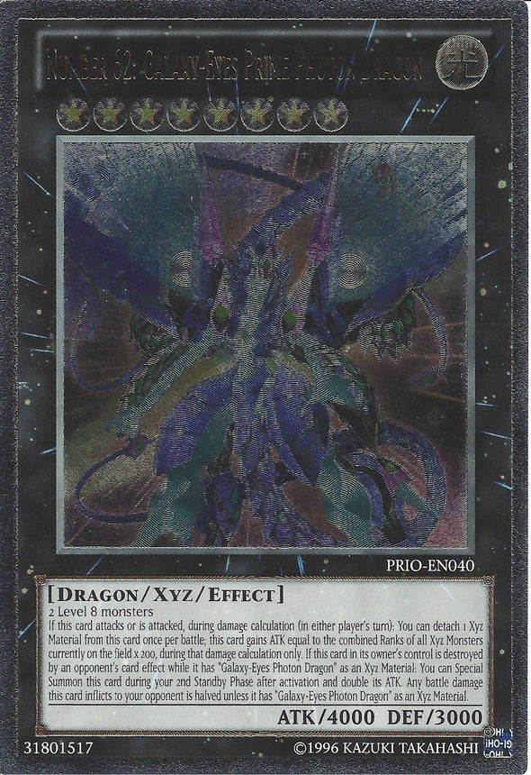 Number 62: Galaxy-Eyes Prime Photon Dragon - PRIO-EN040 - Ultimate Rare - Unlimited available at 401 Games Canada