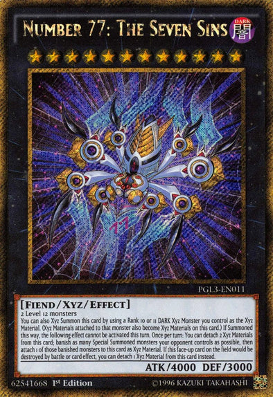 Number 77: The Seven Sins - PGL3-EN011 - Gold Secret Rare - 1st Edition available at 401 Games Canada