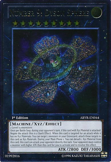 Number 9: Dyson Sphere - ABYR-EN044 - Ultimate Rare - 1st Edition available at 401 Games Canada