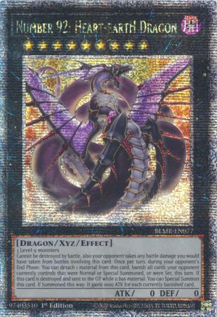 Number 92: Heart-eartH Dragon - BLMR-EN077 - Quarter Century Secret Rare - 1st Edition available at 401 Games Canada