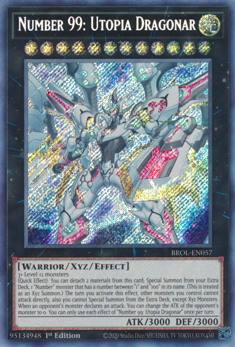 Number 99: Utopia Dragonar - BROL-EN057 - Secret Rare - 1st Edition available at 401 Games Canada