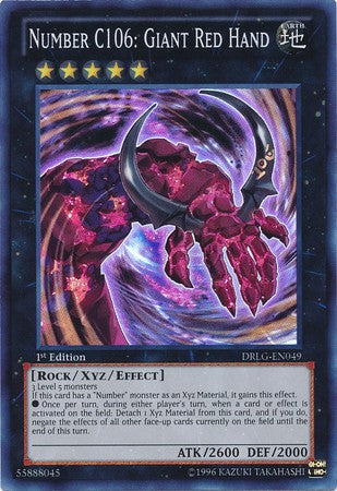 Number C106: Giant Red Hand - DRLG-EN049 - Super Rare - 1st Edition available at 401 Games Canada
