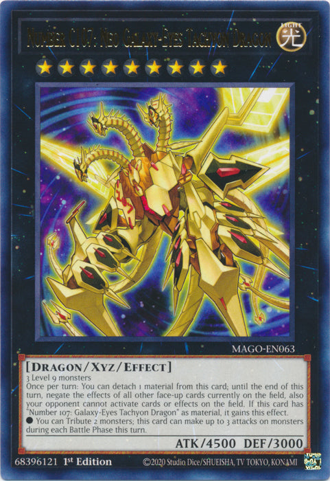 Number C107: Neo Galaxy-Eyes Tachyon Dragon - MAGO-EN063 - Rare - 1st Edition available at 401 Games Canada