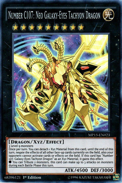 Number C107: Neo Galaxy-Eyes Tachyon Dragon - MP15-EN023 - Super Rare - 1st Edition available at 401 Games Canada