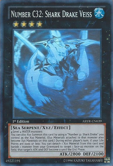 Number C32: Shark Drake Veiss - ABYR-EN039 - Ghost Rare - 1st Edition available at 401 Games Canada
