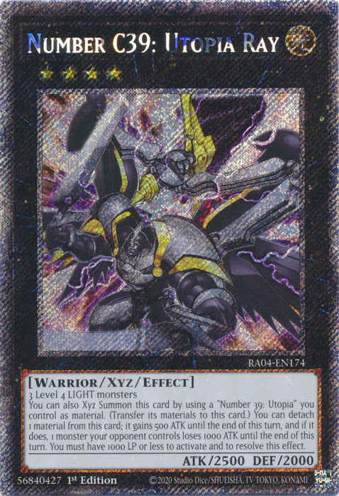 Number C39: Utopia Ray (Platinum Secret Rare) - RA04-EN174 - Platinum Secret Rare - 1st Edition