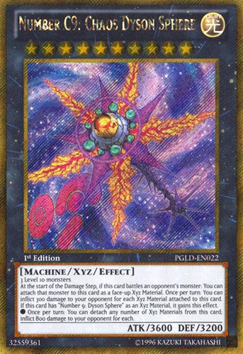 Number C9: Chaos Dyson Sphere - PGLD-EN022 - Gold Secret Rare - 1st Edition available at 401 Games Canada