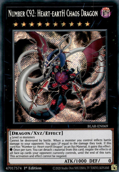 Number C92: Heart-eartH Chaos Dragon - BLAR-EN069 - Secret Rare - 1st Edition available at 401 Games Canada