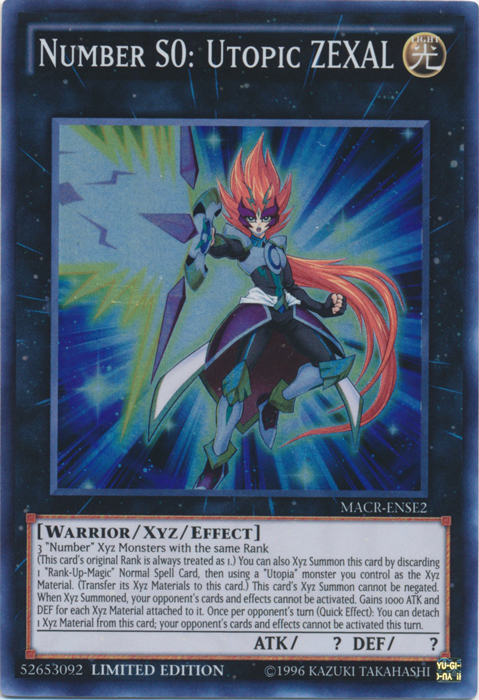 Number S0: Utopic ZEXAL - MACR-ENSE2 - Super Rare - Limited Edition available at 401 Games Canada