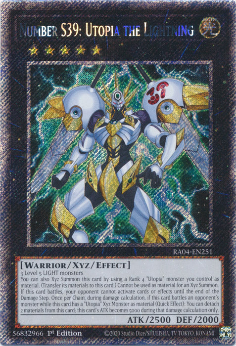 Number S39: Utopia the Lightning (Platinum Secret Rare) - RA04-EN251 - Platinum Secret Rare - 1st Edition