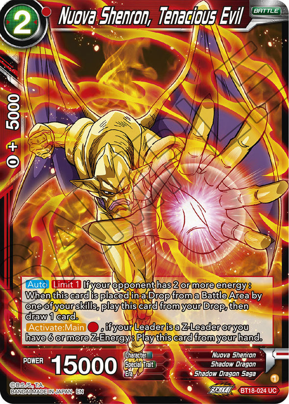 Nuova Shenron, Tenacious Evil - BT18-024 - Uncommon available at 401 Games Canada