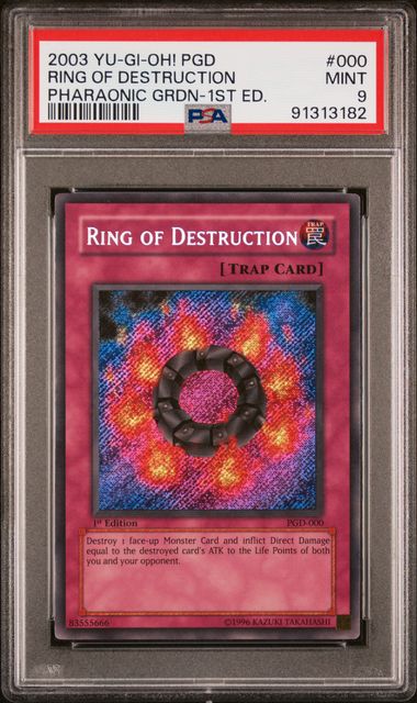 RING OF DESTRUCTION (000) - YUGIOH PGD-PHARAONIC GUARDIAN - PHARAONIC GRDN.-1ST ED. - MINT 9