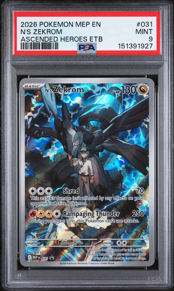 N'S ZEKROM (031) - POKEMON MEP EN-ME BLACK STAR PROMO - ASCENDED HEROES ETB - MINT 9