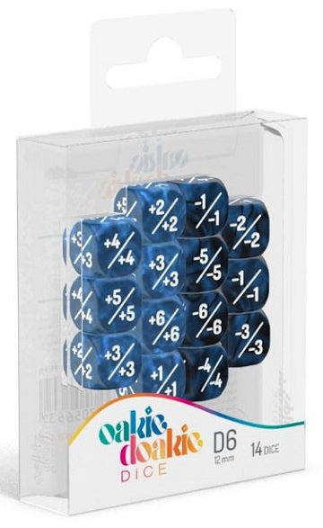 Oakie Doakie Dice - 14d6 - Marble/Gem Blue (Positive/Negative Counters) available at 401 Games Canada