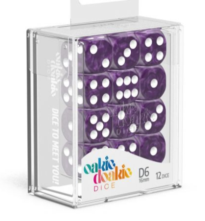 Oakie Doakie Dice Set - 12D6 - Marble - Purple available at 401 Games Canada