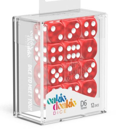 Oakie Doakie Dice Set - 12D6 - Marble - Red available at 401 Games Canada