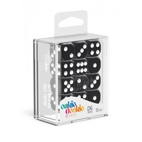 Oakie Doakie Dice Set - 12D6 - Solid - Black available at 401 Games Canada