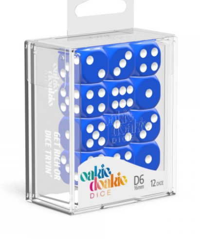 Oakie Doakie Dice Set - 12D6 - Solid - Blue available at 401 Games Canada