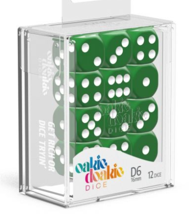 Oakie Doakie Dice Set - 12D6 - Solid - Green available at 401 Games Canada