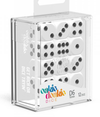 Oakie Doakie Dice Set - 12D6 - Solid - White available at 401 Games Canada