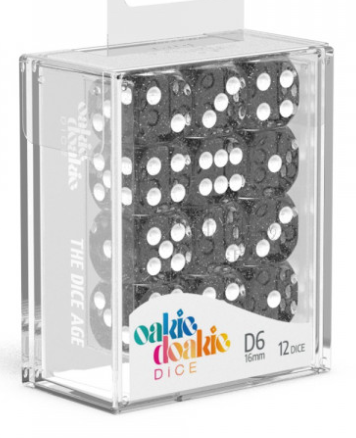 Oakie Doakie Dice Set - 12D6 - Speckled - Black available at 401 Games Canada