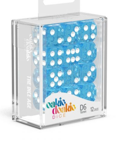 Oakie Doakie Dice Set - 12D6 - Speckled - Light Blue available at 401 Games Canada