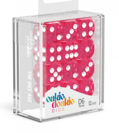 Oakie Doakie Dice Set - 12D6 - Speckled - Pink available at 401 Games Canada