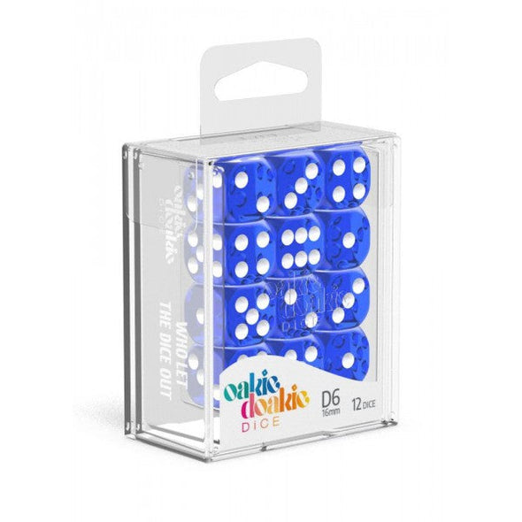 Oakie Doakie Dice Set - 12D6 - Translucent - Blue available at 401 Games Canada