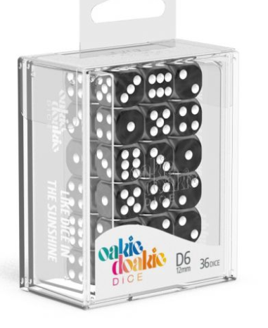 Oakie Doakie Dice Set - 36D6 - Marble - Black available at 401 Games Canada