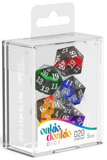 Oakie Doakie Dice Set - 5D20 Spindown - Enclave available at 401 Games Canada