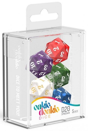 Oakie Doakie Dice Set - 5D20 Spindown - Marble available at 401 Games Canada