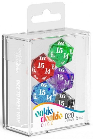 Oakie Doakie Dice Set - 5D20 Spindown - Speckled available at 401 Games Canada