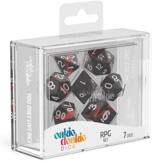 Oakie Doakie Dice Set - 7 Piece - Enclave - Ruby available at 401 Games Canada