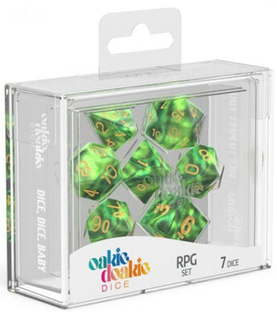 Oakie Doakie Dice Set - 7 Piece - Gemidice - Jungle available at 401 Games Canada