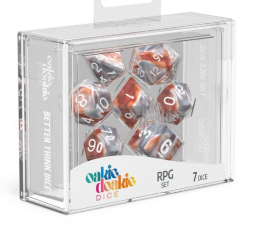 401 Games Canada - Oakie Doakie Dice Set - 7 Piece - Gemidice - Silver Rust