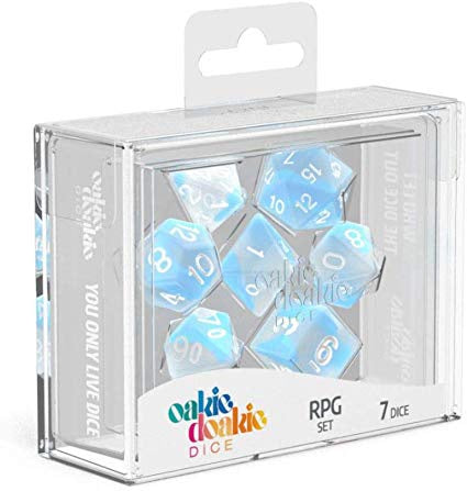 Oakie Doakie Dice Set - 7 Piece - Glow in the Dark - Arctic available at 401 Games Canada