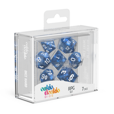 Oakie Doakie Dice Set - 7 Piece - Marble - Blue available at 401 Games Canada