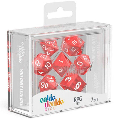 Oakie Doakie Dice Set - 7 Piece - Marble - Red available at 401 Games Canada