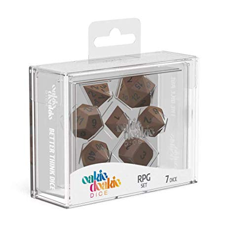 Oakie Doakie Dice Set - 7 Piece - Metal - Brasstige available at 401 Games Canada